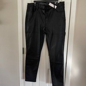 White House Black Market WHBM High Rise Coated Skinny Jeans Black Size 18